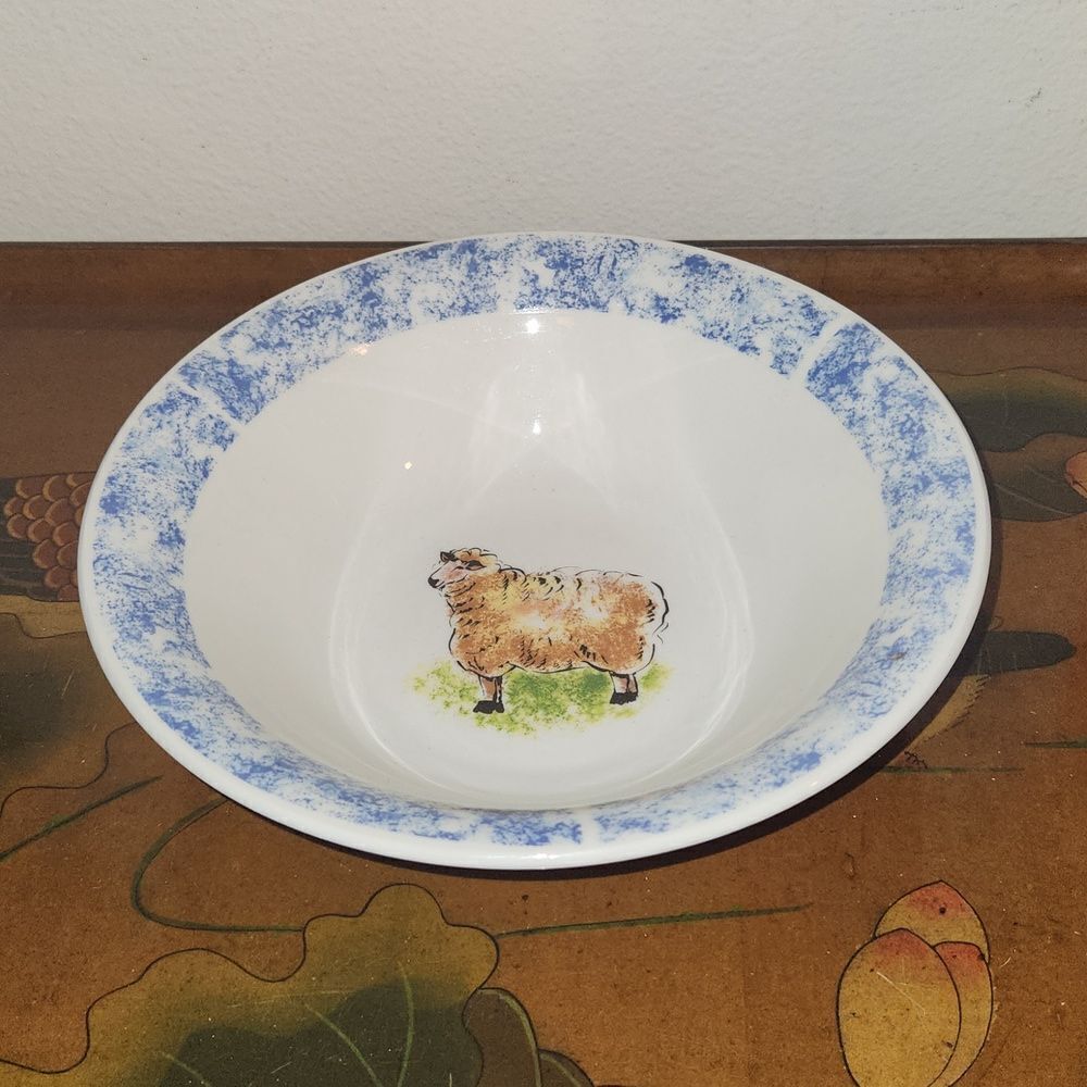 Tabletops Unlimited Sheep Country Barn Serving Bowl